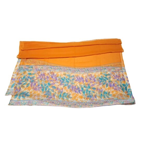 Orange Large Scarf Dupatta Scarf - Picture 5 of 9